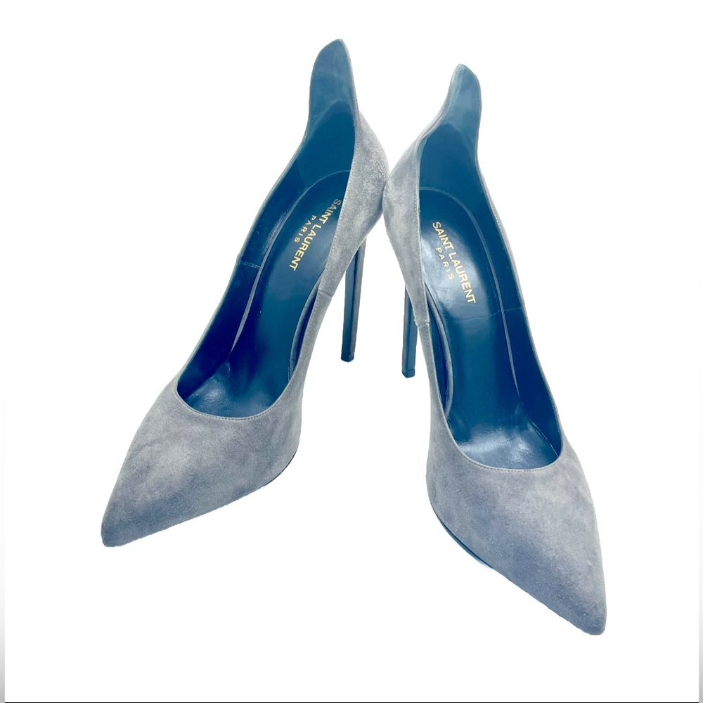 Saint Laurent gray suede pump 41